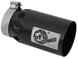 aFe Rebel XD Series Universal Exhaust Tip 4 IN Inlet x 5 IN Outlet x 10 IN L- Black Right Side Exit 49T40501-B10