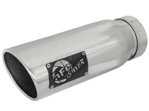 aFe - aFe MACH Force-Xp 304 SS Clamp-on Exhaust Tip Polished Left Side 4 IN Inlet x 5 IN Outlet x 12 IN L 49T40502-P12 - Image 1