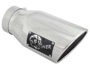 aFe - aFe MACH Force-XP 304 SS Right Side Single Wall Polished Exhaust Tip 4in Inlet x 6in Outlet x 12in L 49T40601-P12 - Image 1