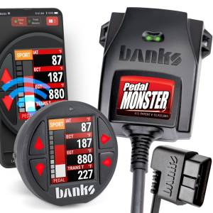 Banks Power Pedal Monster Kit Yazaki 090 II Sealed Series 6-Way CONFIG 1 PM-12 With iDash Pro 64347-P
