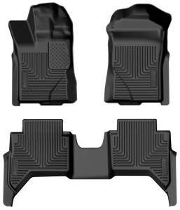 Husky Liners 2024 Ford Ranger CC/SuperCrew Weatherbeater Front & 2nd Seat Floor Liners - Black 94171