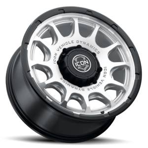 ICON - ICON Alloys Rancho 20x9 / 8x6.5 / 12mm / 5.5in BS Silver MACH w/ Gloss Black Lip 8420908055SMGB - Image 3