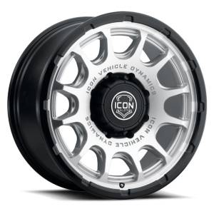 ICON - ICON Alloys Rancho 20x9 / 8x180 / 12mm / 5.5in BS Silver Machined w/ Gloss Black Lip Wheel 8420908955SMGB - Image 1