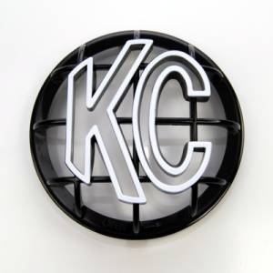 KC HiLiTES 5in. Round ABS Stone Guard for Apollo Lights (Single) - Black w/White KC Logo 7217