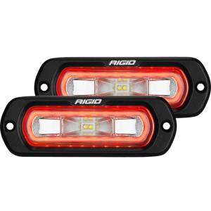 Rigid Industries SR-L Series Flush Mount LED Spreader Pair w/ Red Halo - Universal 53222