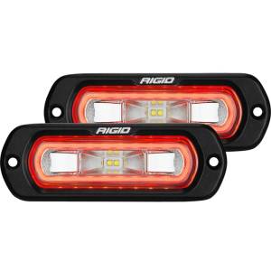 RIGID Industries - Rigid Industries SR-L Series Flush Mount LED Spreader Pair w/ Red Halo - Universal 53222 - Image 2